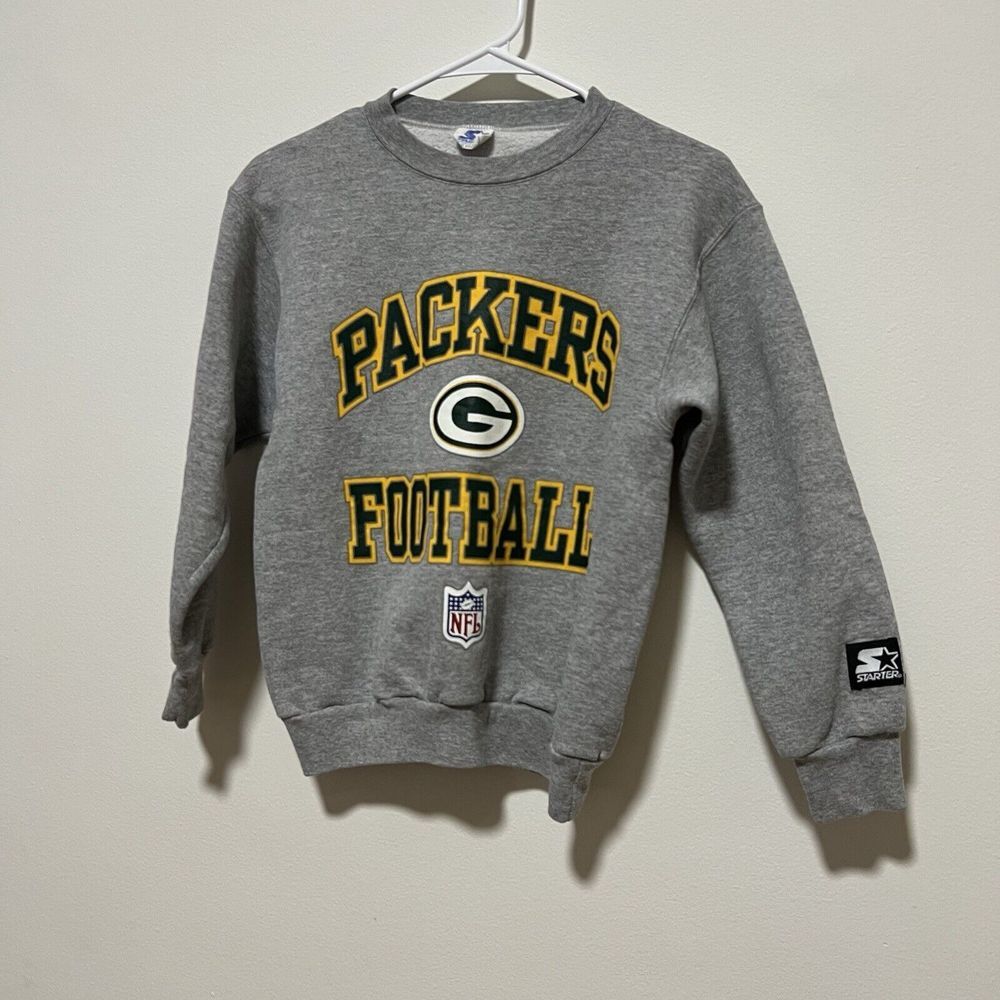 Vintage 90s Green Bay Packers Starter Sweater Youth Medium 10-12 Logo Sweatshirt - Picture 2 of 6